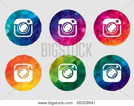 set of vector camera icons