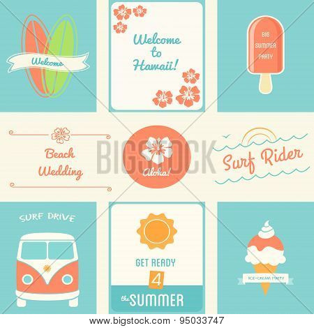 Summer Recreation Activities Posters and Design Elements