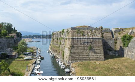 Marina View From The Old Harbor At Corfu Island Greece