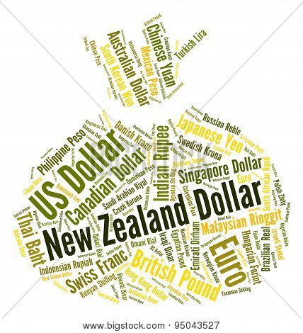New Zealand Dollar Represents Foreign Currency And Currencies