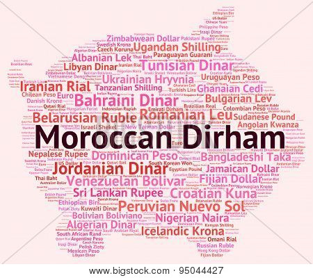 Moroccan Dirham Shows Morocco Dirhams And Exchange