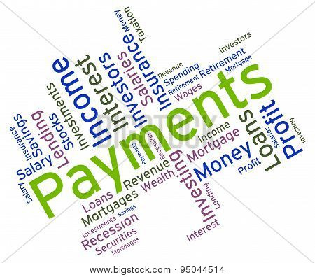 Payments Word Indicates Words Remittance And Subscription