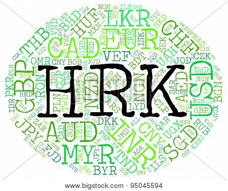 Hrk Currency Shows Croatia Kuna And Coin