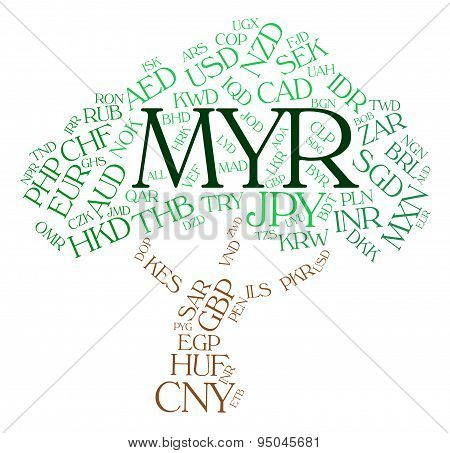 Myr Currency Represents Malaysian Ringgit And Exchange
