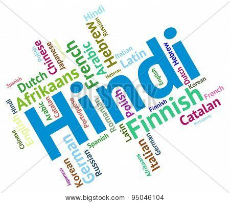 Hindi Language Means International Words And Vocabulary