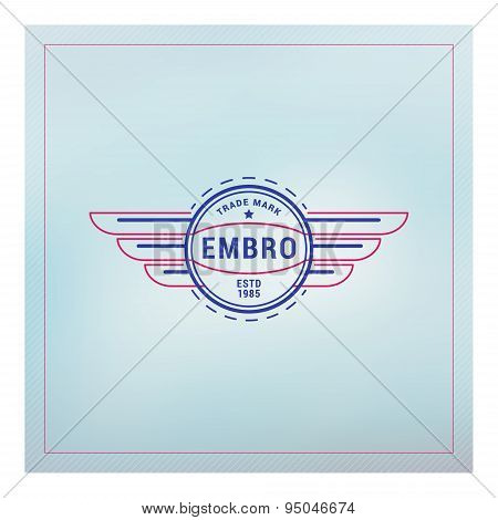 Line Art Badge Or Logo In Vintage Colors
