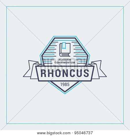 Line Art Badge Or Logo In Vintage Colors