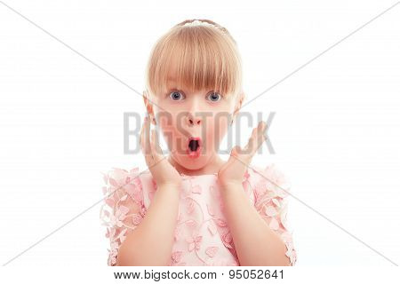 Nice little girl showing surprise