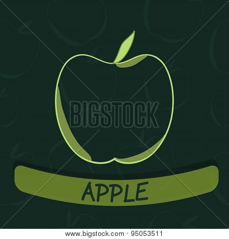 Apple Flavour Seal on Green Seamless Background