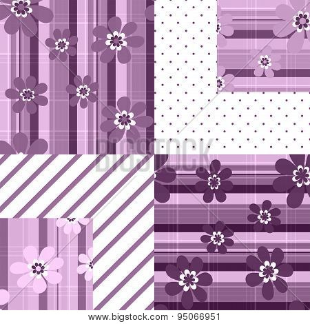 Patchwork Seamless Floral Pattern Ornament Background