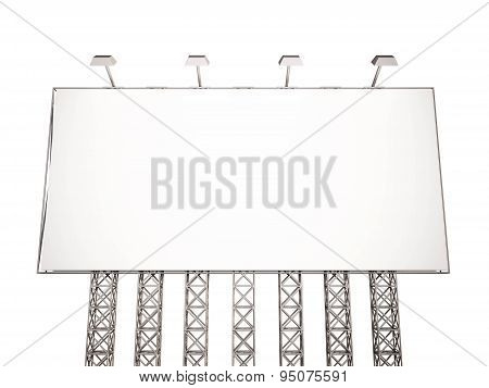 3d rendered, Blank billboard on white background