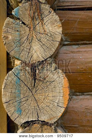 Part Of Wooden Blockhouse