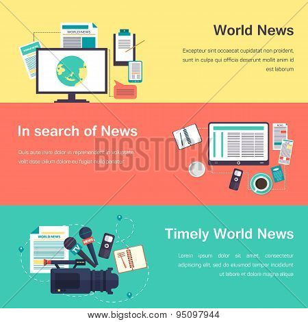 Vector media objects. World news