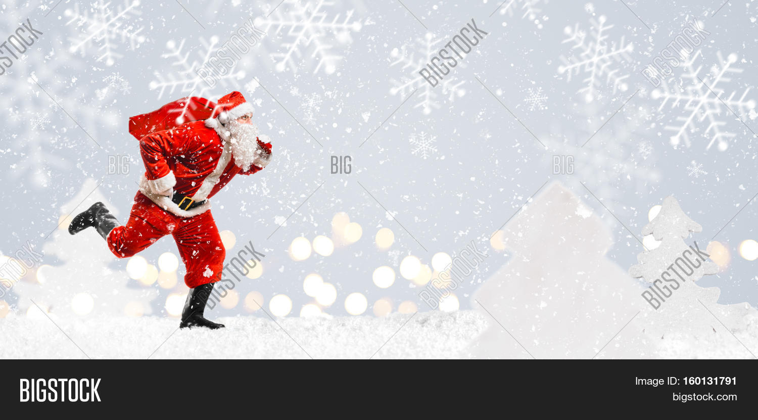 Santa Claus Running Image & Photo (Free Trial) Bigstock