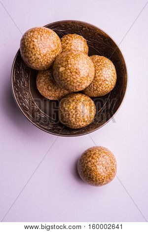 Til ke Ladoo or Til laddu or sesame sweet laddu