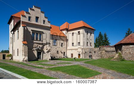 Polna Czech Republic - August 312016: Former Castle Chateau and now a museum in Polna. Polna is a historic town in East Bohemia the historic core of the city is an urban conservation area.