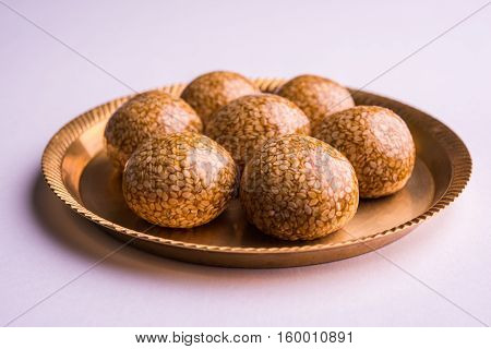 Til ke Ladoo or Til laddu or sesame sweet laddu
