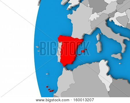 Spain On Globe