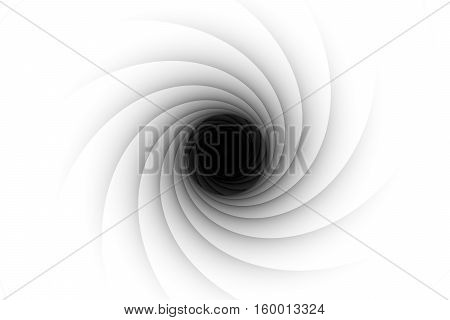 black hole down white background 3d illustration