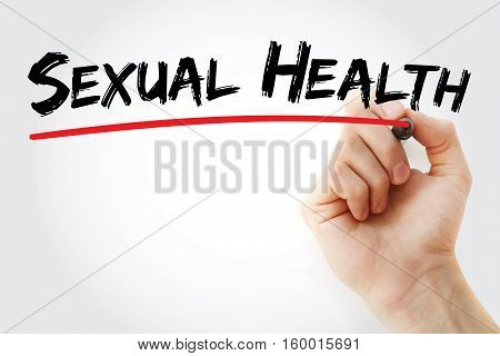 Hand writing Sexual Health with marker concept background