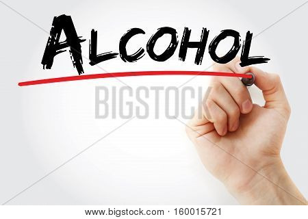 Hand Writing Alcohol With Marker