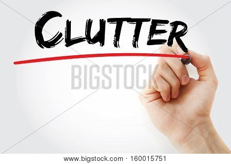 Hand Writing Clutter With Marker