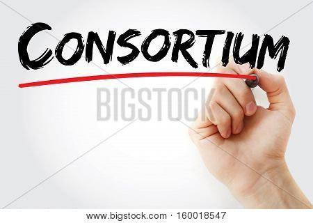 Hand Writing Consortium With Marker
