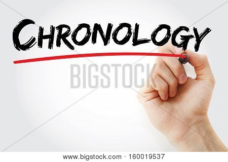 Hand Writing Chronology With Marker