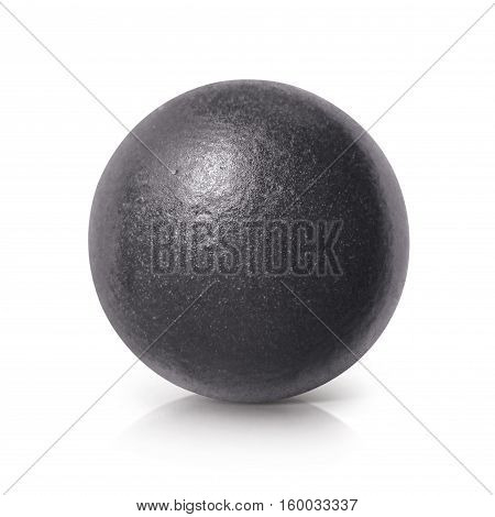 Black iron ball 3D illustration on white background
