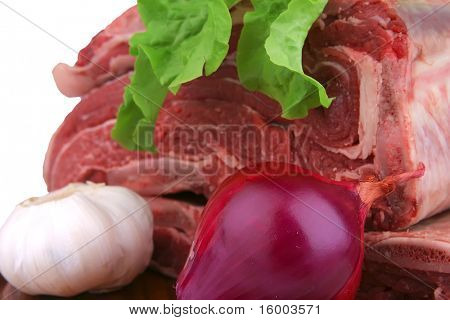 ผักและเนื้อสัตว์สุก asado ปิด