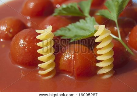Italia. Pasta y tomate