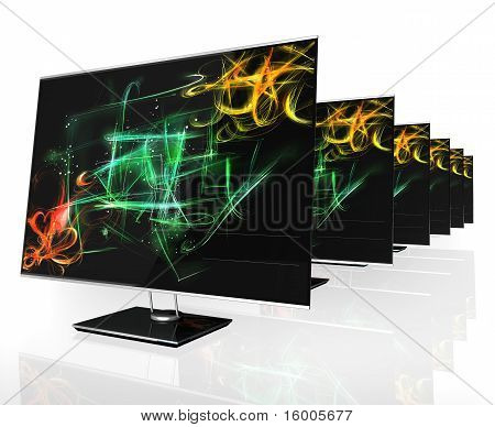 Led テレビに色付きの背景で生