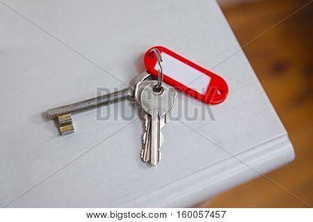 Keys with blank label, white table