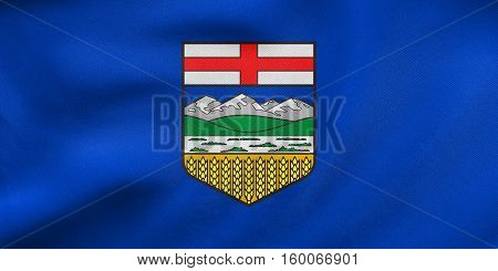 Flag Of Alberta Waving, Real Fabric Texture