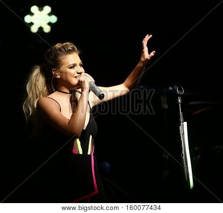 NEW YORK-DEC 2: Country music artist Kelsea Ballerini performs in concert at Irving Plaza on December 2, 2016 in New York City.