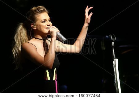 NEW YORK-DEC 2: Country music artist Kelsea Ballerini performs in concert at Irving Plaza on December 2, 2016 in New York City.