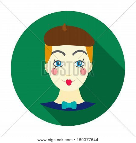 Mime artist icon in flat style isolated on white background. Event service symbol vector illustration.