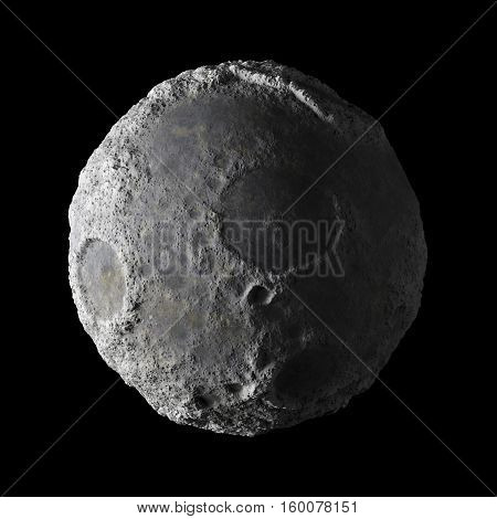 Alien Solar System Planet On Black Background 3D Rendering.