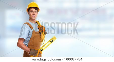 Electrician with electrical cable