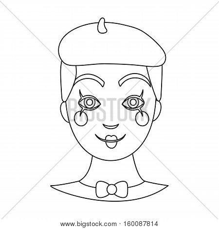 Mime artist icon in outline style isolated on white background. Event service symbol vector illustration.