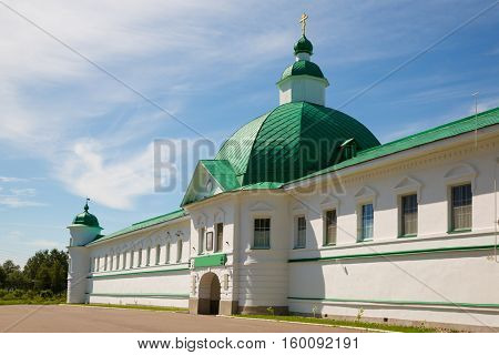 Main entrance to the Transfiguration complex Holy Trinity Alexander Svirsky Monastery in Karelia, north of Russia.