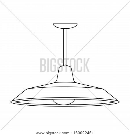 Pendant light icon in outline style isolated on white background. Office furniture and interior symbol vector illustration.