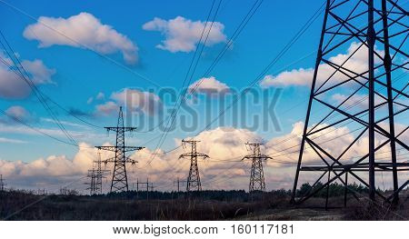 High Voltage Electric Transmission Tower Energy Pylon