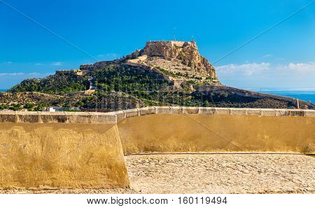 View of Santa Barbara Castle on Mount Benacantil above Alicante - Spain