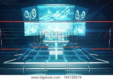 Futuristic Digital Benchboard Closeup