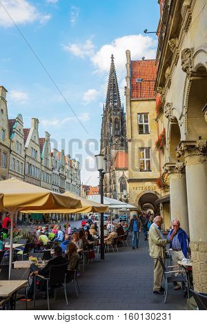 Prinzipalmarkt In Muenster, Westphalia, Germany