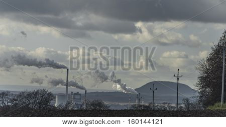 Melnik Power Station And Rip Hill In Wind Day