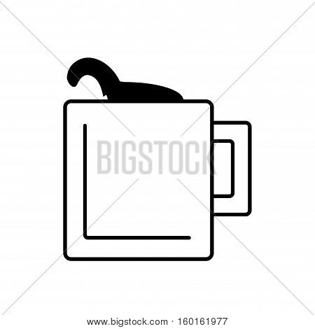 mug capuccino coffee icon outline vector illustration eps 10