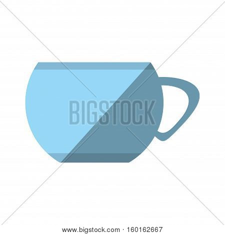 cartoon cup coffee porcelan utensil shadow vector illustration eps 10