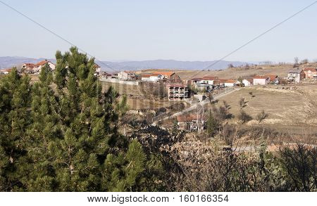 Edge of town Kavadarci, Macedonia. Tikvesh wine region. The heart of Macedonia wine industry.
